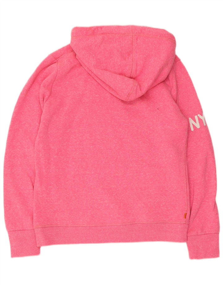 Superdry Pull à capuche graphique pour femme UK 14 Rose moyen Polyester