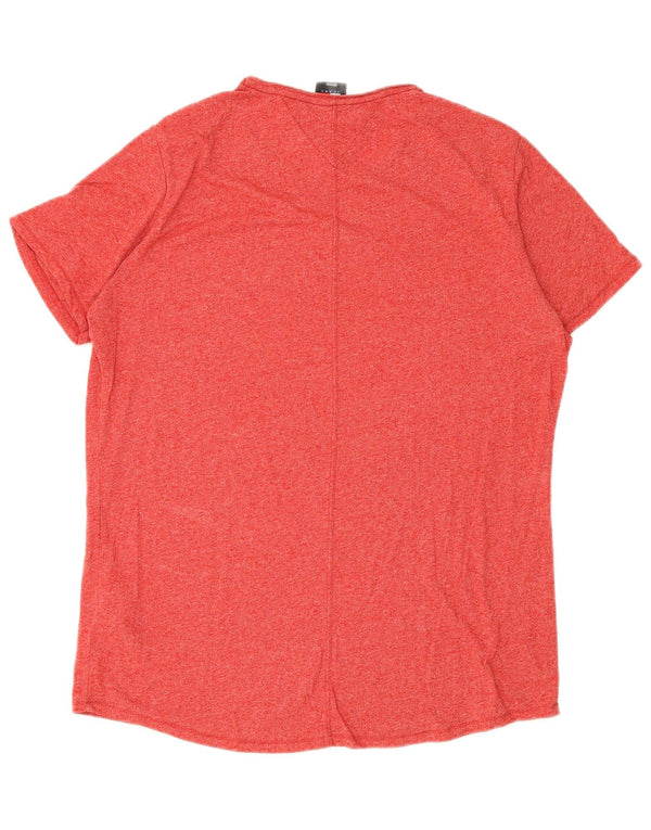 Tommy Hilfiger T-Shirt Homme Top 2XL Rouge Moucheté Coton