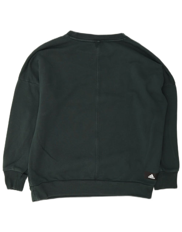 Adidas Sweat-shirt surdimensionné graphique pour femme UK 4/6 XS Vert Coton