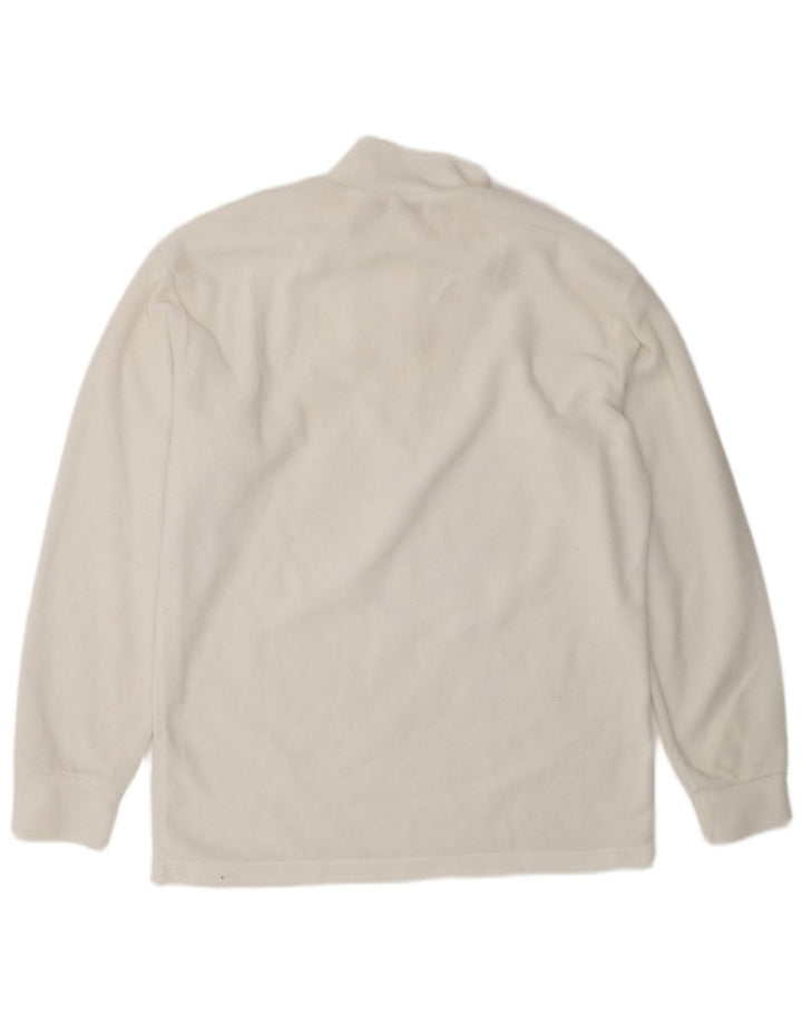 Fila Pull polaire à col zippé pour homme IT 48 Blanc moyen Polyester