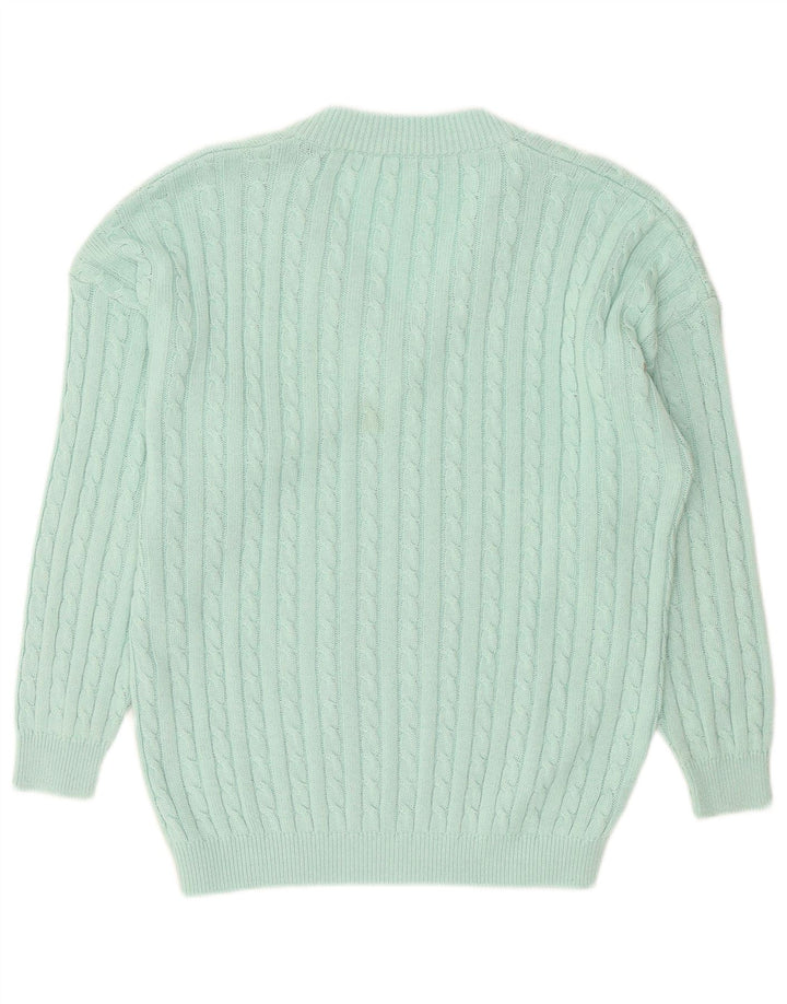 vintage Mens V-Col Jumper Pull Grand Turquoise