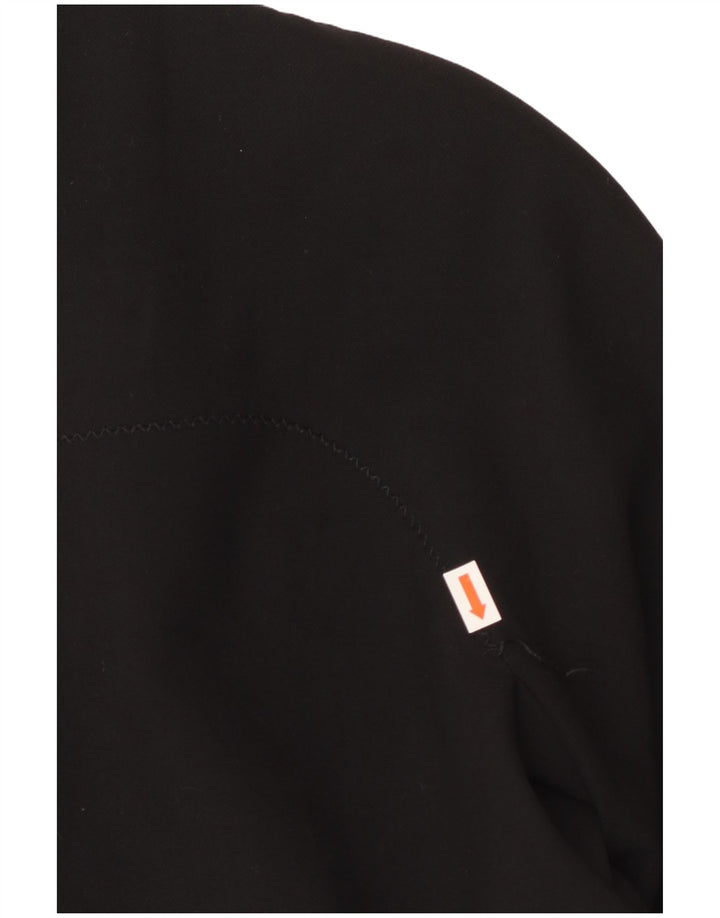 VINTAGE Veste Blazer Femme UK 10 Petit Polyester Noir