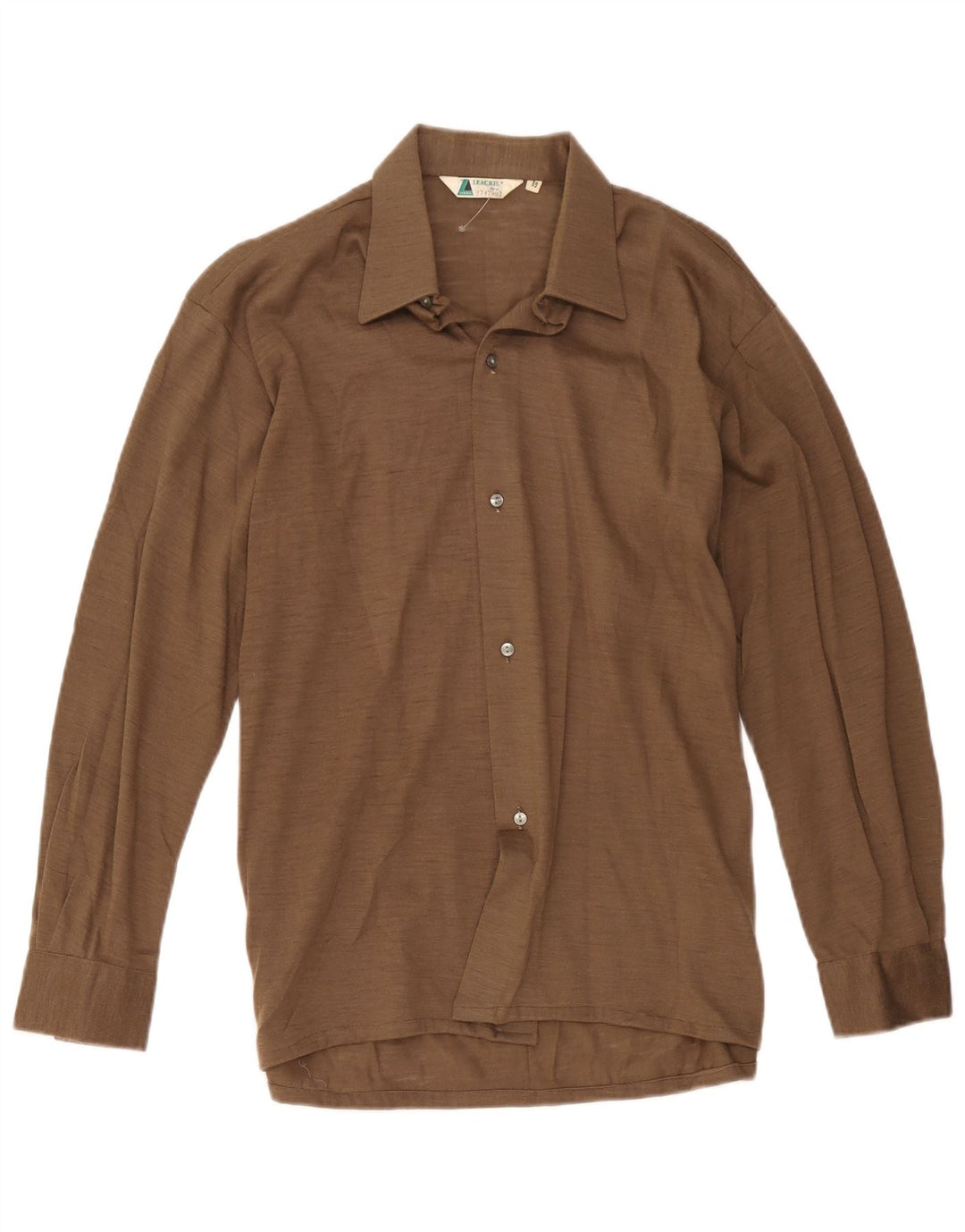 vintage Chemise Homme Taille 39 Laine Brun Moyen
