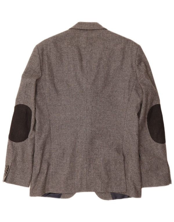 TOMMY HILFIGER Veste Blazer Ajustée Homme IT 48 Gris Moyen Pied-de-Poule