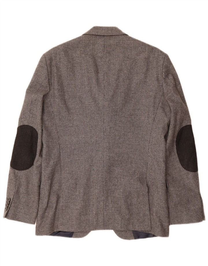 TOMMY HILFIGER Veste Blazer Ajustée Homme IT 48 Gris Moyen Pied-de-Poule