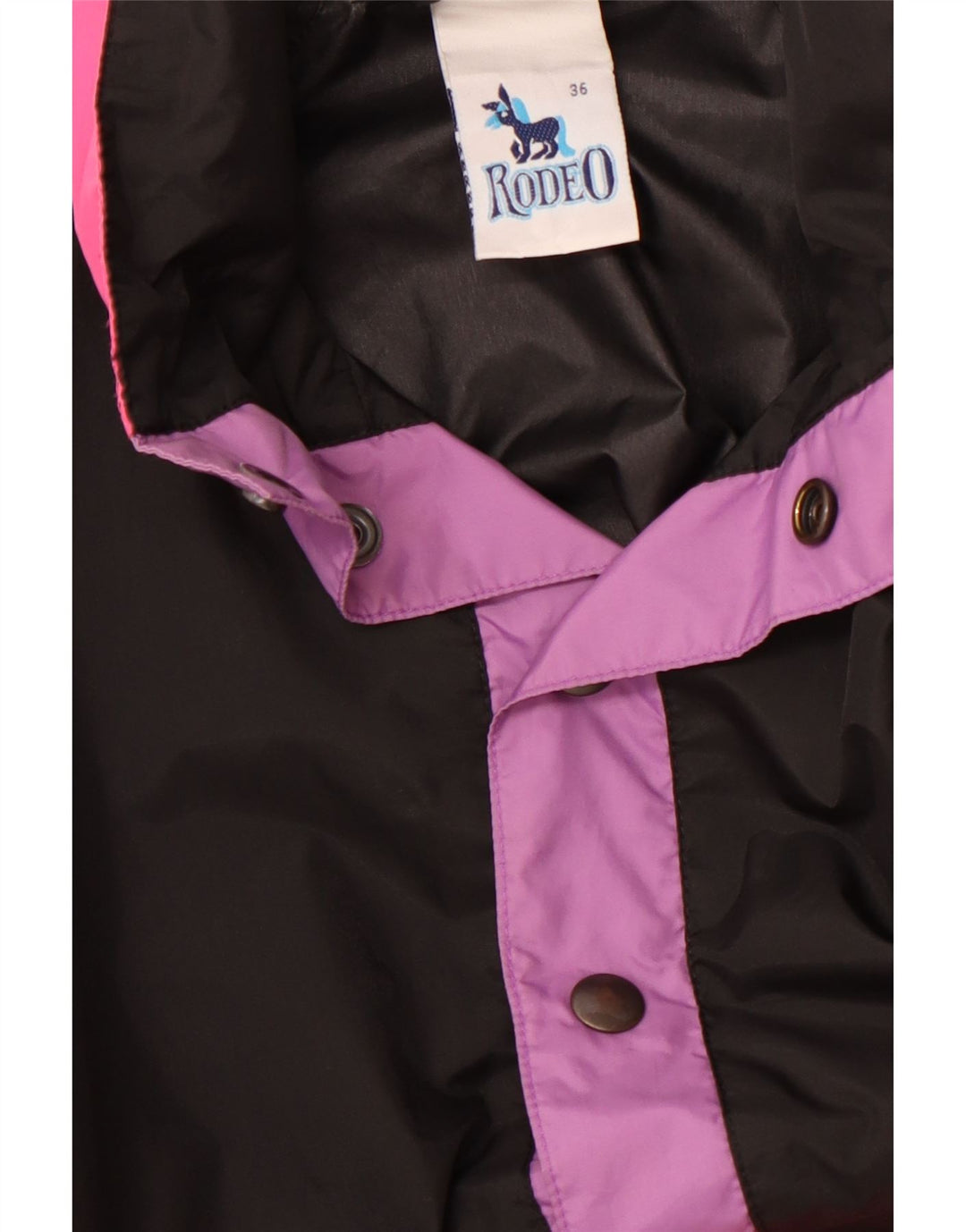 RODEO Veste Anorak à capuche pour homme UK 36 Small Noir Colorblock Nylon