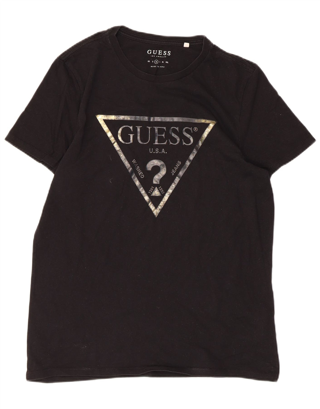 GUESS T-Shirt Graphique Homme Noir Moyen Coton