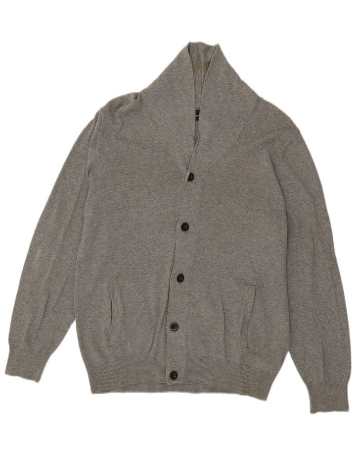 Marks & Spencer Pull Cardigan Homme Grande Taille Gris Coton