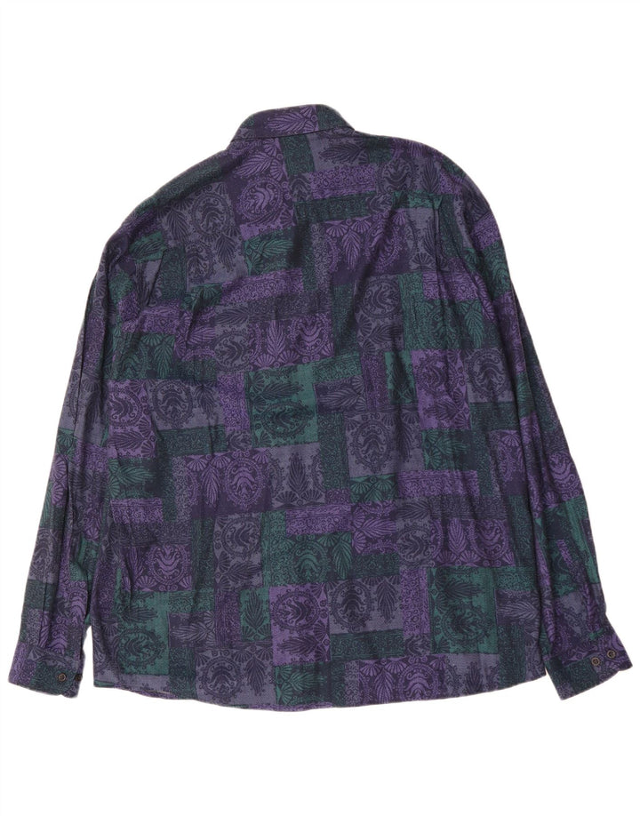 VINTAGE Chemise Homme Taille 44 XL Coton Paisley Multicolore