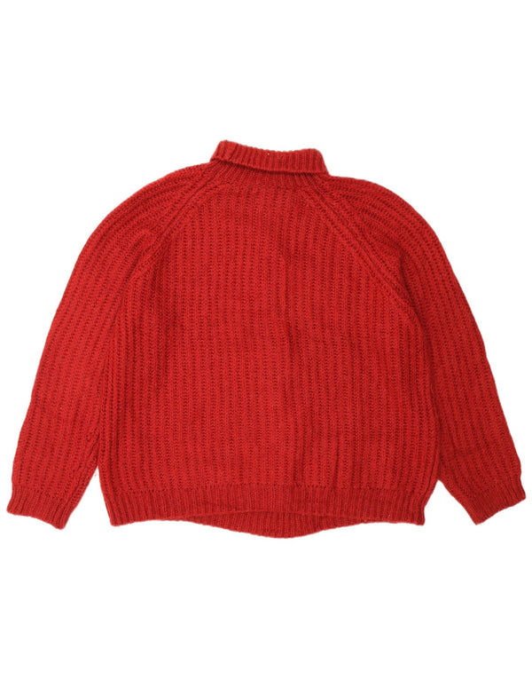 Massimo Dutti Pull col roulé pour femme UK 14 Acrylique bordeaux moyen