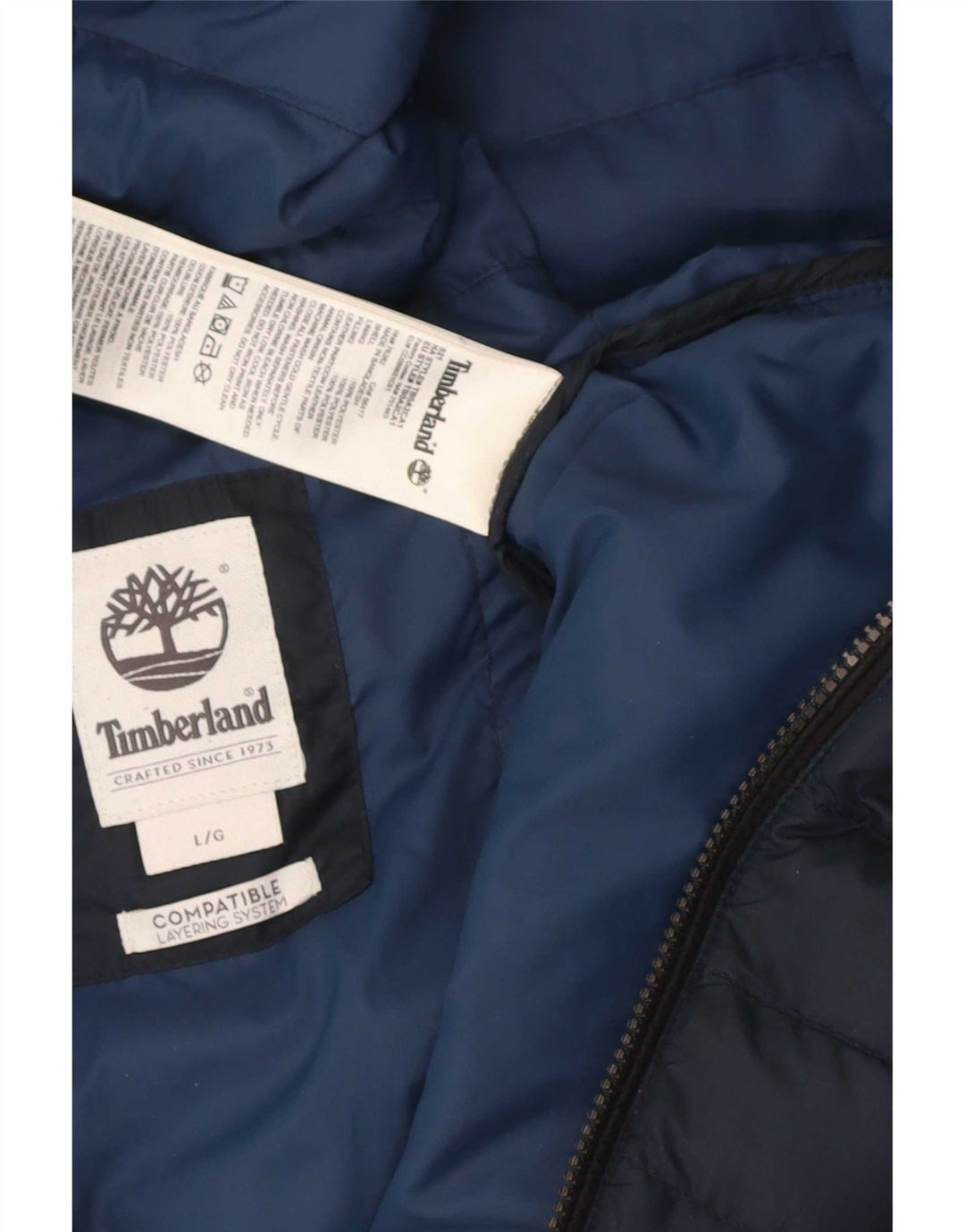 Timberland Gilet rembourré pour homme UK 40 Large Bleu marine Polyester