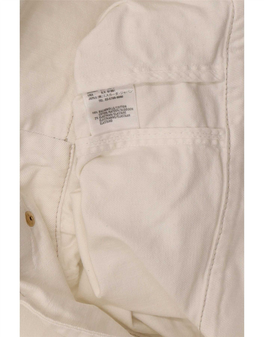 Escada Veste de motard en jean pour femme EU 38 Coton blanc moyen