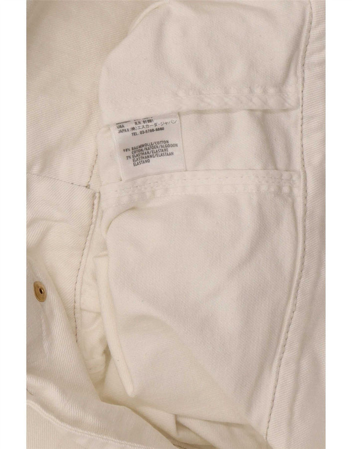 Escada Veste de motard en jean pour femme EU 38 Coton blanc moyen