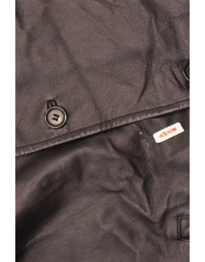 Vintage Veste en cuir pour homme IT 46 Small Noir