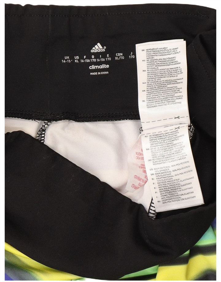 ADIDAS Leggings Climalite Fille 14-15 ans Jaune Rayé Polyester