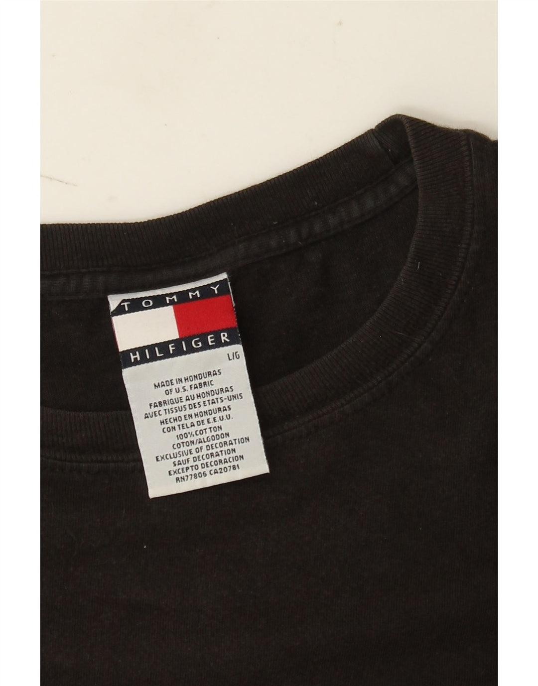 Tommy Hilfiger T-Shirt Homme Haut Large Noir Coton