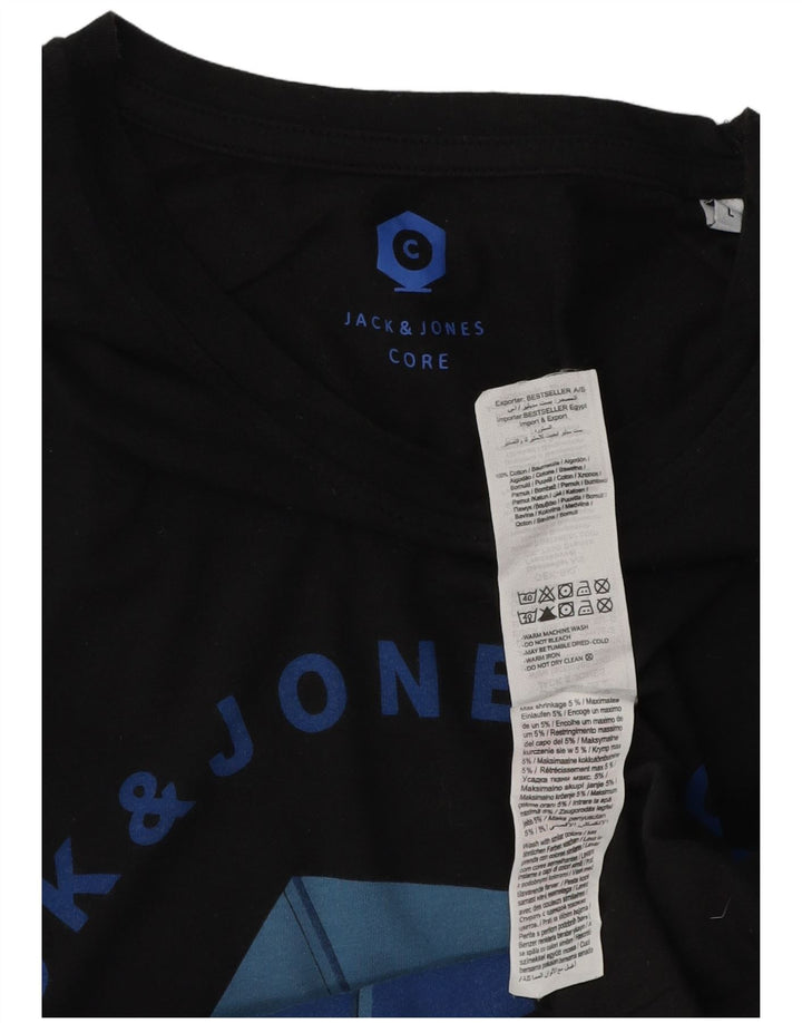 JACK & JONES T-Shirt Graphique Homme Grand Noir Coton