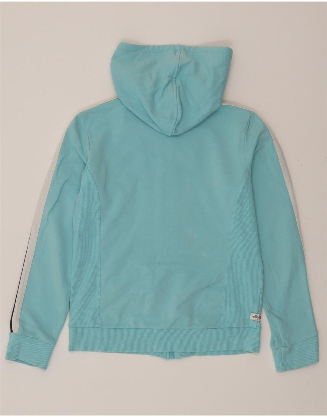 ELLESSE Pull à capuche zippé pour femme UK 10 Petit Bleu Coton