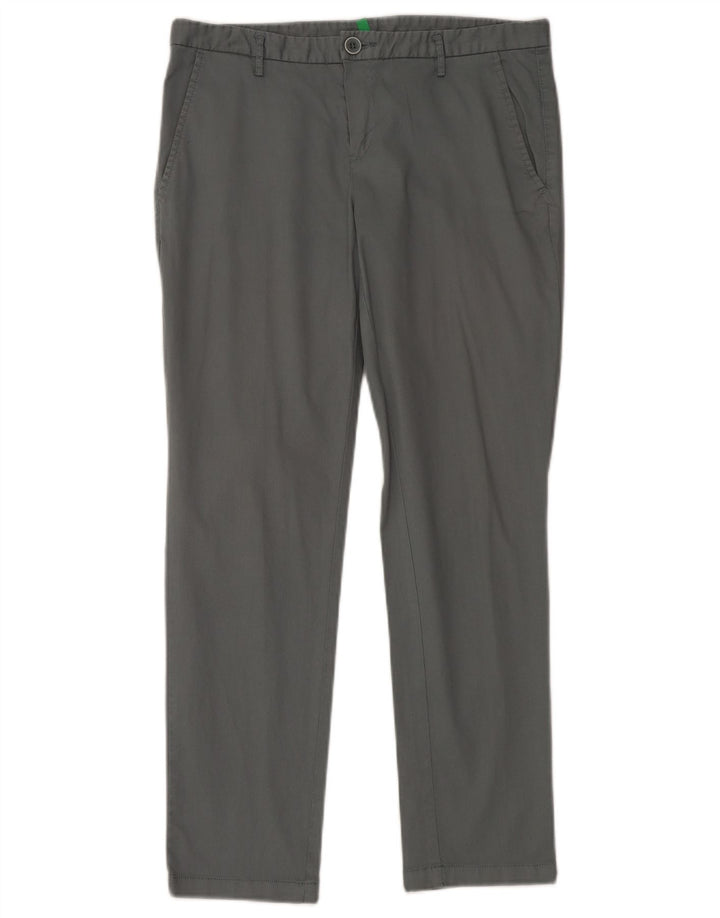 Benetton Pantalon Chino Slim Femme IT 42 Medium W32 L28 Gris