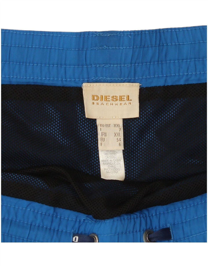 Diesel Short de bain graphique pour homme 2XL Bleu Polyester