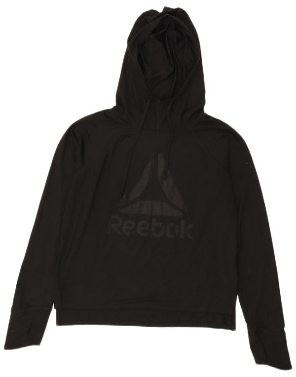 Reebok Pull à capuche graphique surdimensionné pour femme UK 10 Small Noir