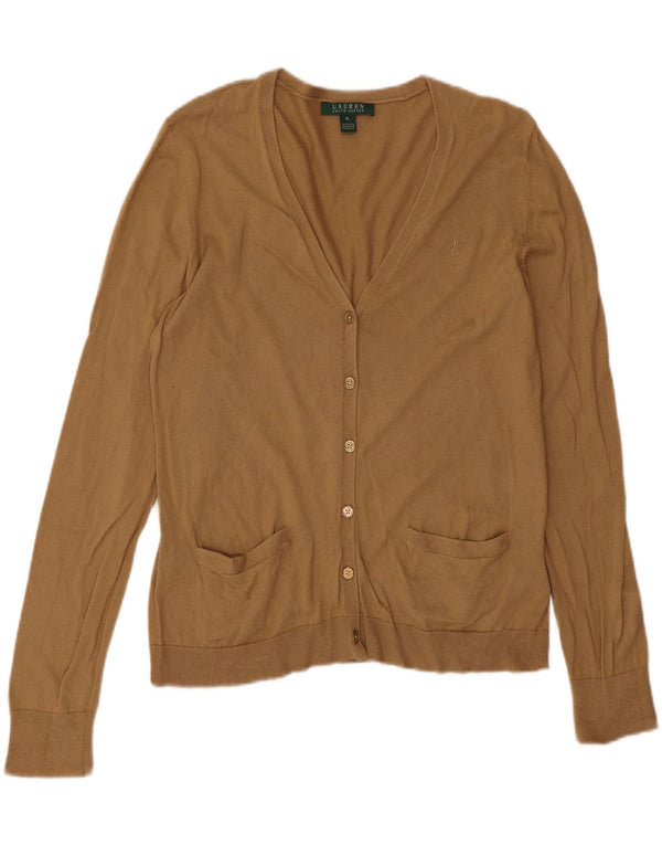 Ralph Lauren Pull Cardigan Femme UK 18 XL Coton Beige