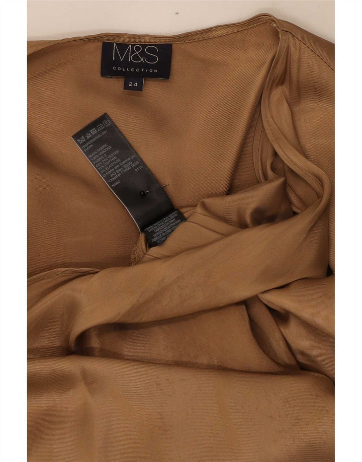 Marks & Spencer Haut cardigan asymétrique pour femme UK 24 4XL Beige Polyester