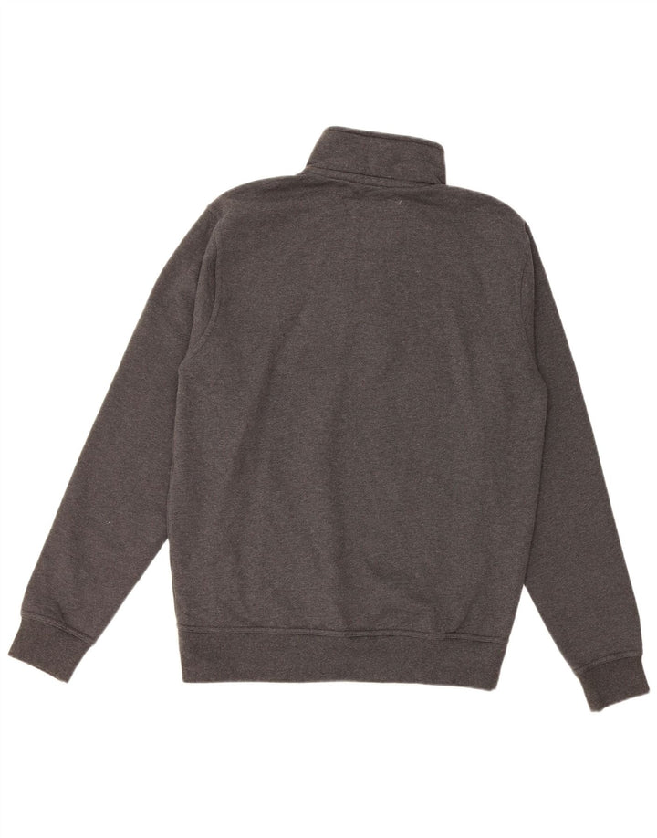 CREW CLOTHING Sweat-shirt à col zippé pour homme en coton gris Taille L