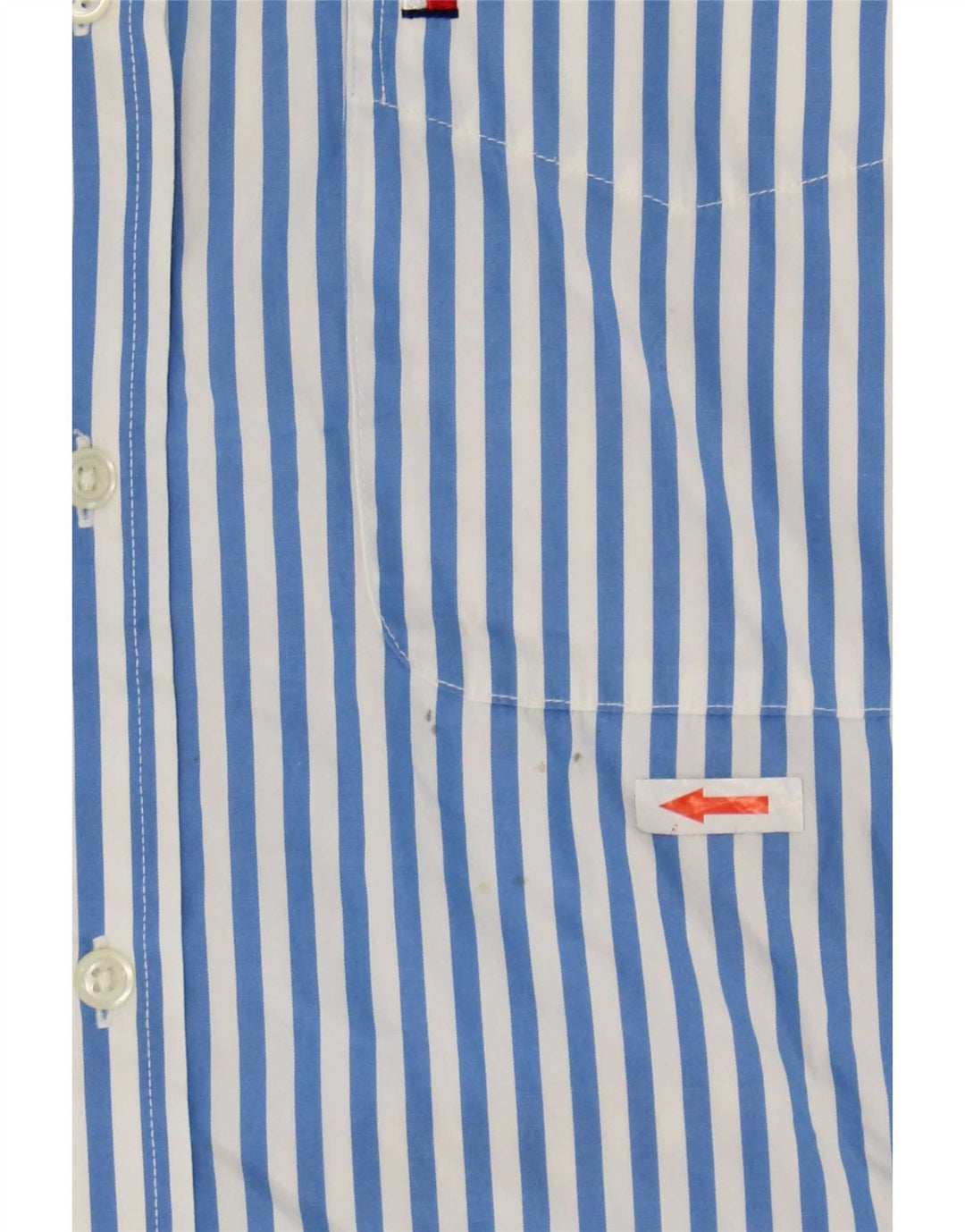 Tommy Hilfiger Chemise Homme Bleu Moyen En Coton À Fines Rayures