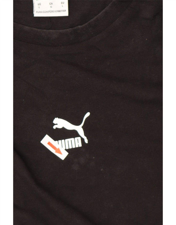 Puma T-shirt graphique pour hommes, grand, noir, coton