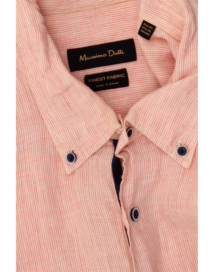 Massimo Dutti Chemise homme 2XL Rose à fines rayures