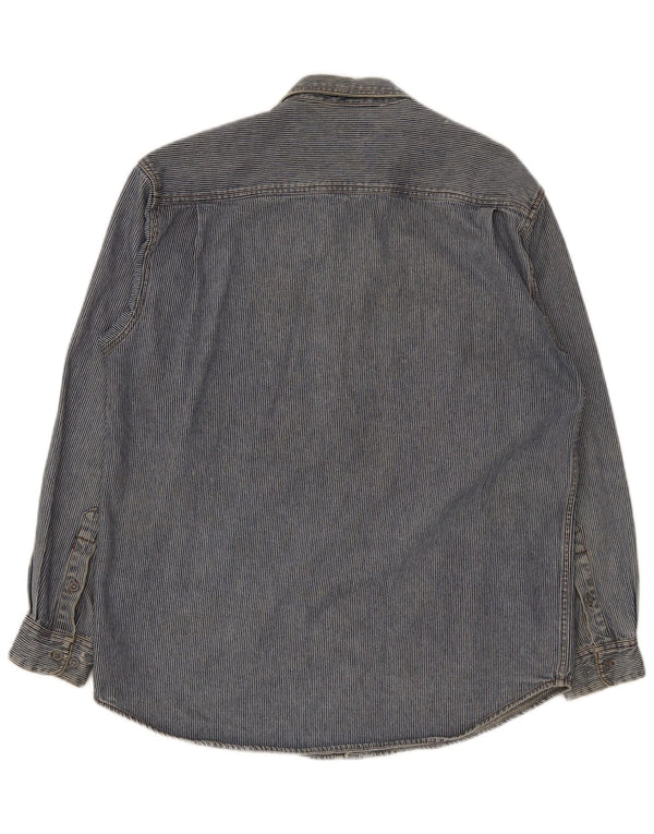 Calvin Klein Jeans Chemise homme en coton à fines rayures bleues