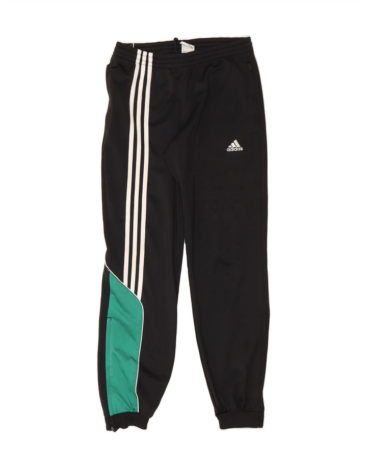 ADIDAS Boys Tracksuit Trousers Joggers 13-14 Years  Black Polyester Vintage Adidas and Second-Hand Adidas from Messina Hembry 
