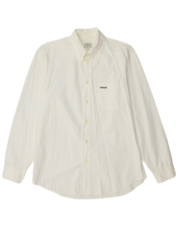 CALVIN KLEIN JEANS Chemise Homme Coton Blanc Moyen