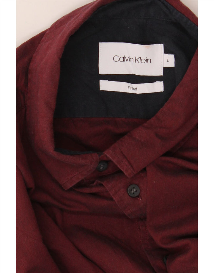CALVIN KLEIN Chemise Ajustée Homme Large Bordeaux
