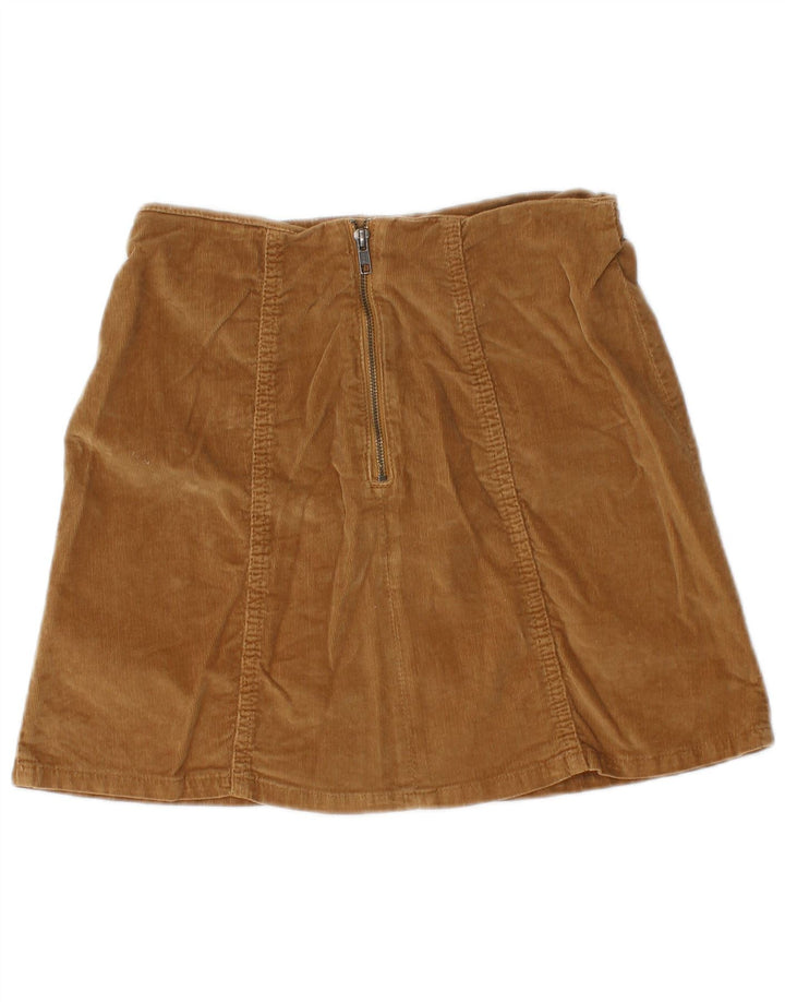 Superdry Femme Mini Jupe En Velours Côtelé W26 Petit Beige