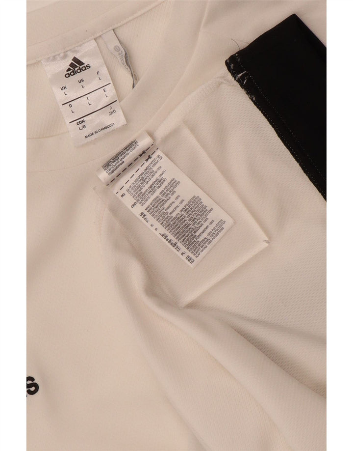 Adidas Hommes Climalite T-Shirt Haut Large Blanc Colorblock Polyester