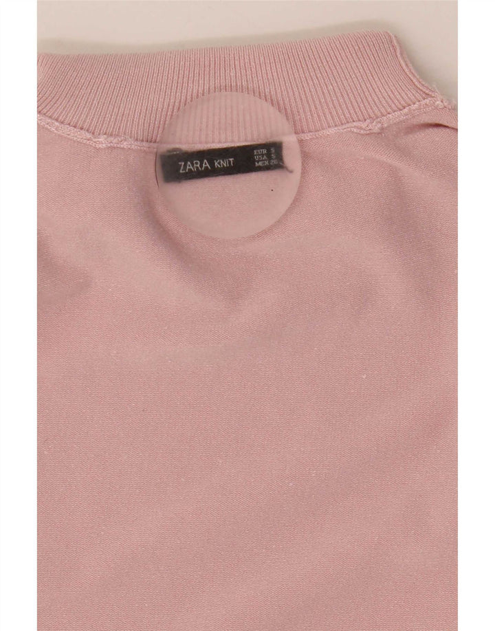 Zara Pull col roulé pour femme UK 10 Petite Viscose Rose