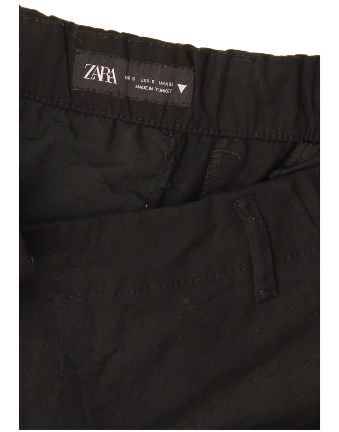 Pantalon Chino Large Femme ZARA Small W26 L26 Noir