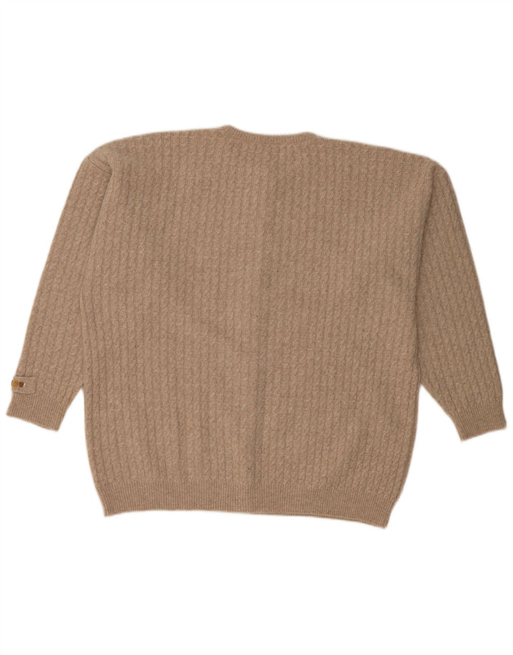 ST. ANDREWS Pull Cardigan Femme UK 18 XL Beige Angora
