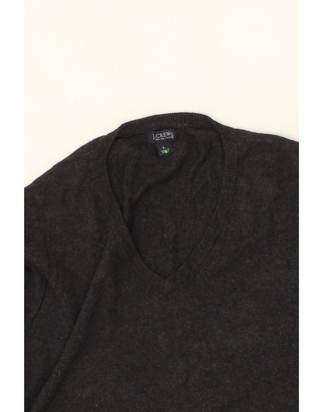 J. CREW Mens V-Neck Jumper Sweater Large Grey Cotton Vintage J. Crew and Second-Hand J. Crew from Messina Hembry 
