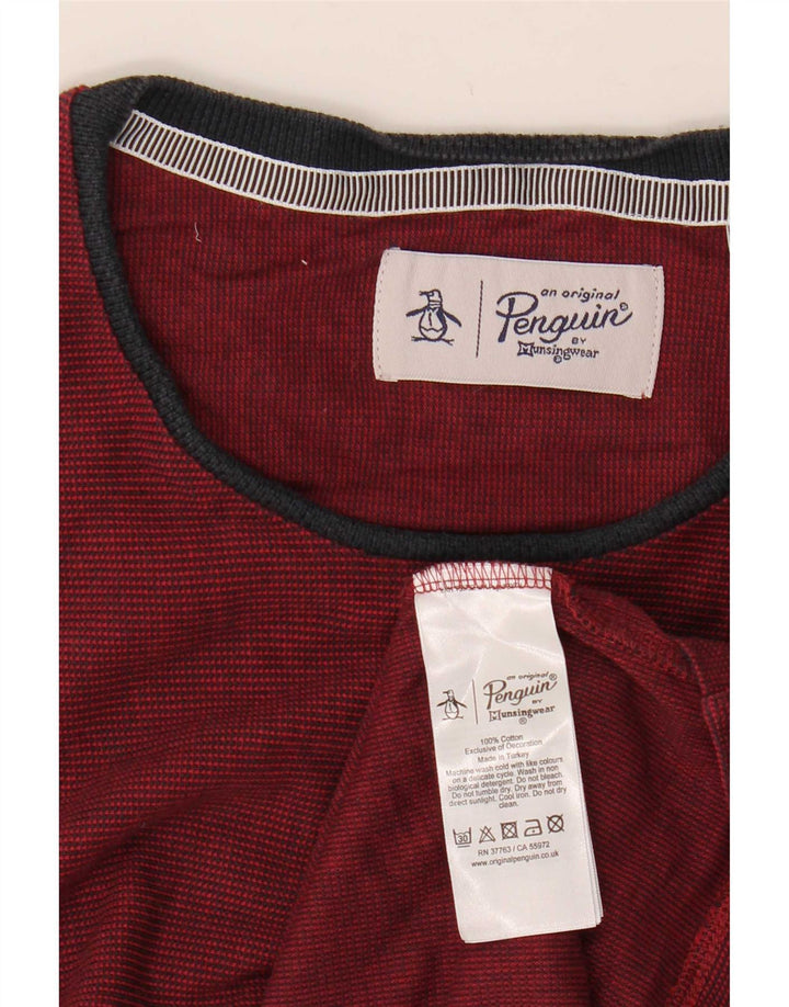 Penguin T-Shirt Homme Coton Bordeaux Moyen