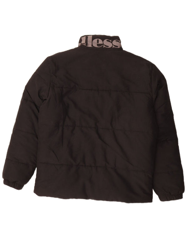 Ellesse Veste matelassée graphique pour homme UK 40 Large Noir Polyester