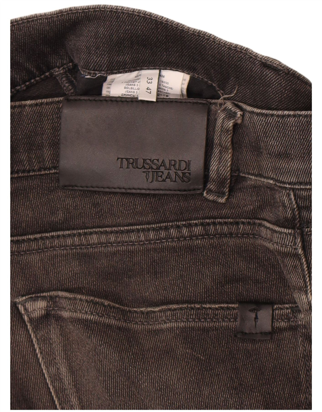Trussardi Jean Slim Effet Déchiré W33 L34 Coton Noir