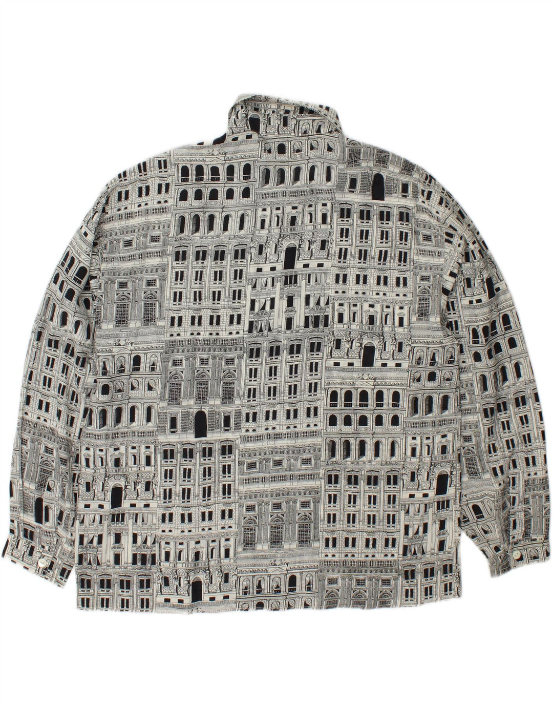 I BLUES Chemisier Graphique Femme IT 46 Large Noir Soie