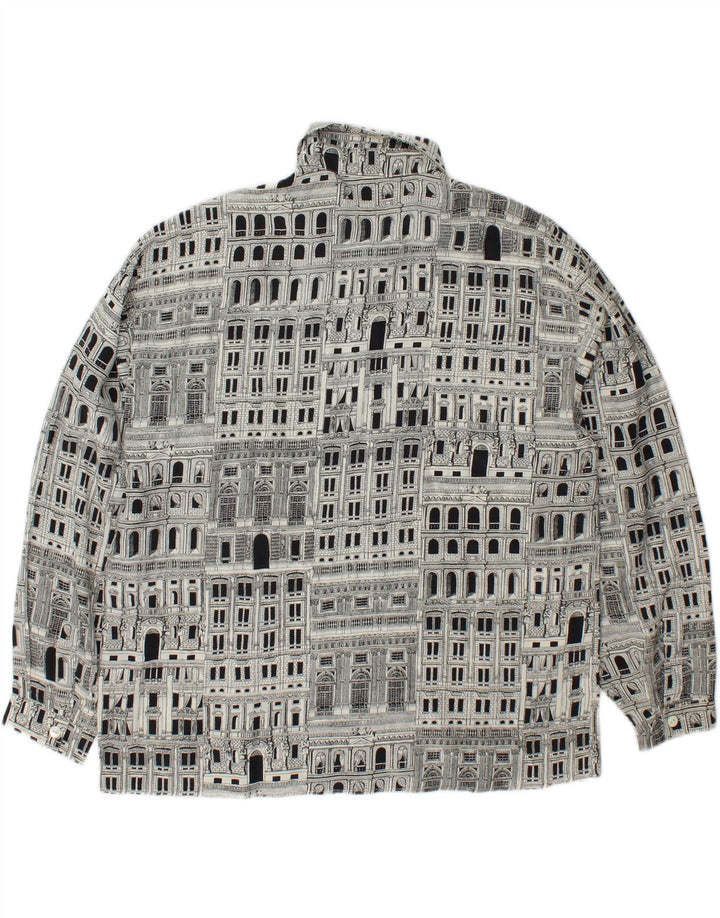 I BLUES Chemisier Graphique Femme IT 46 Large Noir Soie