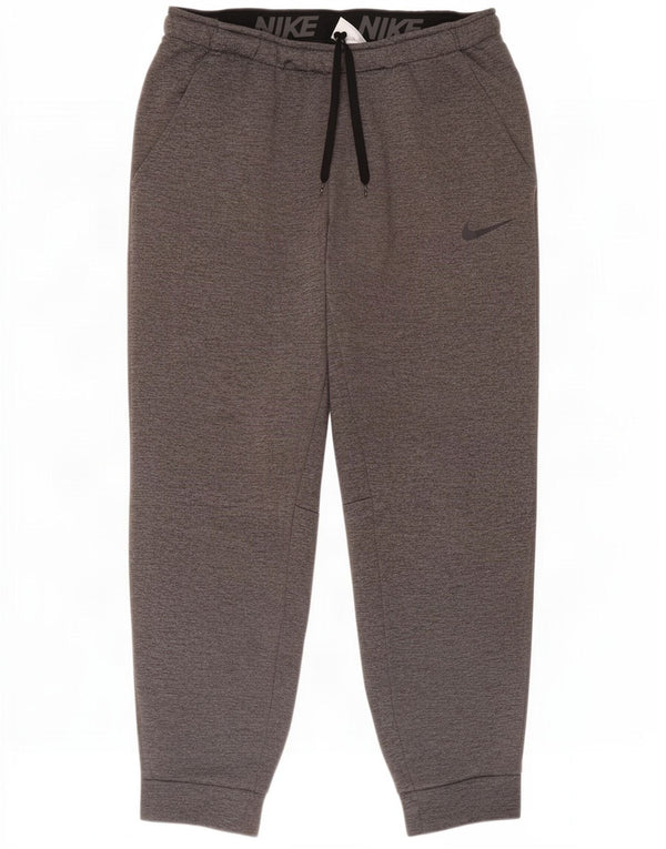 Nike Pantalon de survêtement Therma-Fit pour homme en coton gris Taille L