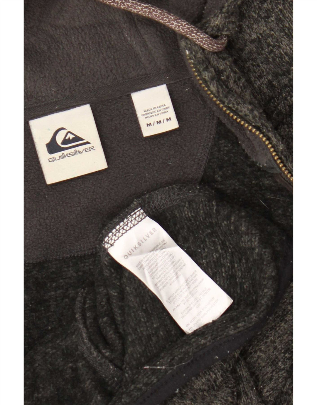 Quiksilver Pull à capuche zippé pour homme en polyester moucheté gris moyen