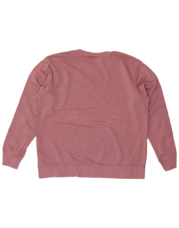 Nike Sweat-shirt graphique pour femme UK 14 en coton color block rose moyen