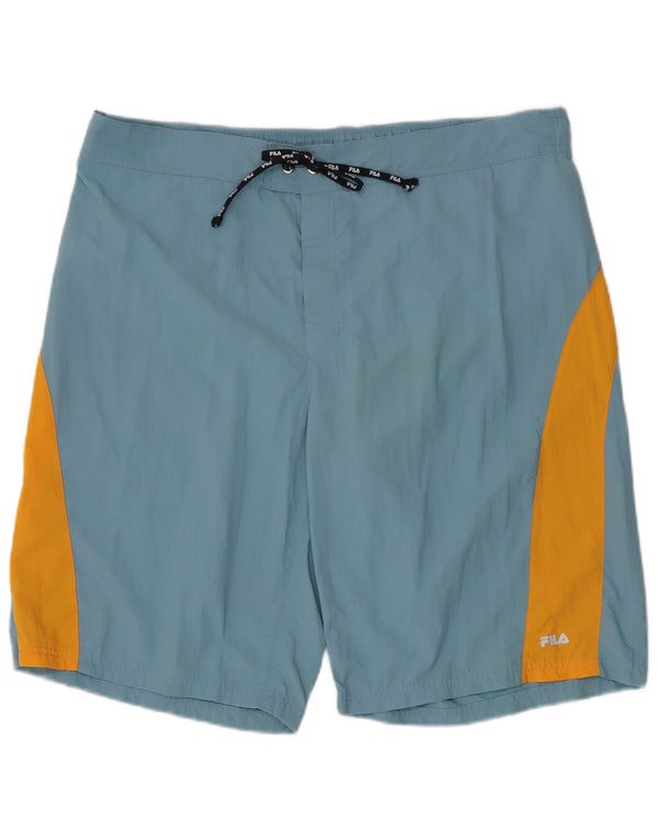Fila Short de Bain Homme 2XL Bleu Colorblock Polyamide